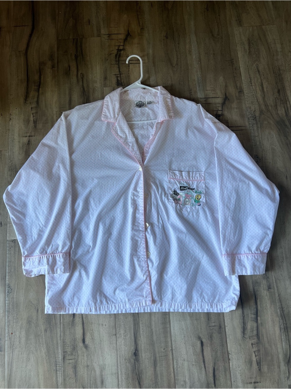 ACME clothing looney tunes Light Pink Polka Dot Button-Up Sleep Top